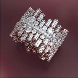 NEW Luxury Micro Paved Round Square Diamond Ring